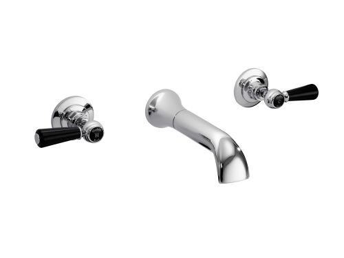 Hudson Reed Topaz With Lever Wall Mounted Bath Spout (Domed Collar) - Black(BC409DL) - 15261