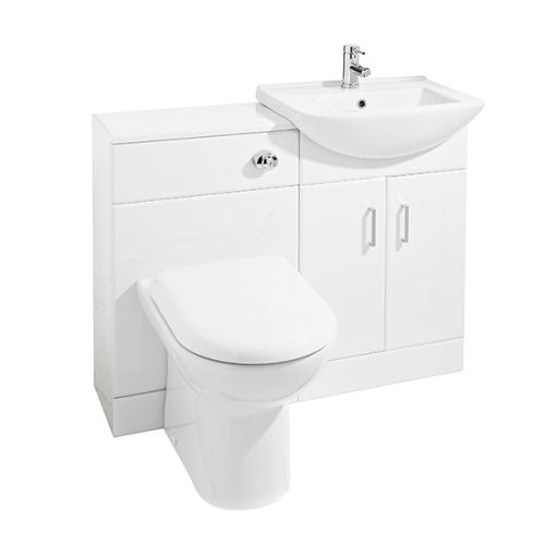 Nuie Saturn Floorstanding Furniture Pack with Square Basin - Gloss White (19107)