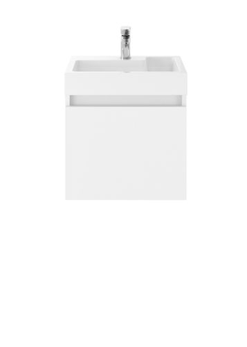 Turin 500mm Cloakroom Wall Mounted Vanity Unit & Basin - Gloss White (18903)