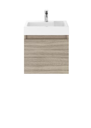 Turin 500mm Cloakroom Wall Mounted Vanity Unit & Basin - Driftwood (18906)