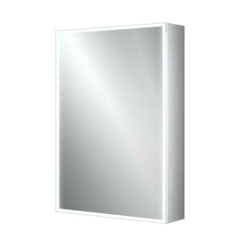 Mia LED Cabinet Single Door Demister and Shaver 500 x 700 - 13626
