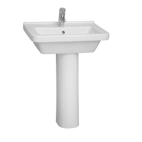 Vitra S50 Square 55cm Cloakroom Basin with Full Pedestal (14743)