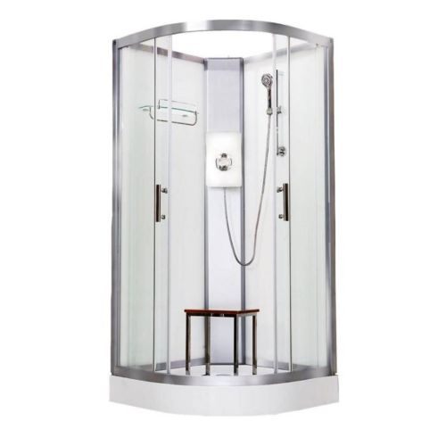 Vidalux Pure Electric 800mm Shower Cabin White - Lux White 8.5KW (20279)