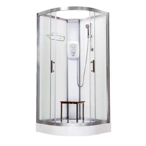 Vidalux Pure Electric 1000mm Shower Cabin White - Standard 9.5KW (20266)