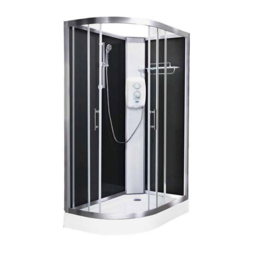 Vidalux Pure Electric 1200mm Shower Cabin Right Hand Black - Standard 8.5KW (20245)