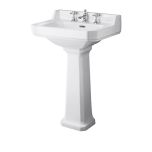 Richmond 600mm 3 Tap Hole Basin & Comfort Height Pedestal (10783)