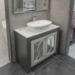 Josef Martin Errigal 1200mm Floorstanding Vanity Unit - Dark Lead Frame & French Grey Door Fronts (9860)