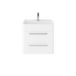 Hudson Reed Solar 600mm Wall Mounted Vanity Unit - Pure White SOL102 (15329)