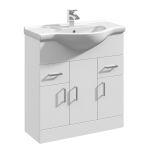 Verona 750mm Floorstanding Vanity Unit & Basin - Gloss White (7938)