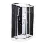 Vidalux Pure Electric 1200mm Shower Cabin Right Hand Black - Lux White 9.5KW (20242)